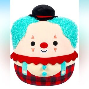 NWT Squishmallows Original 12 Inch Ukee Clown w/ Teal Hair and Black Bowler Hat